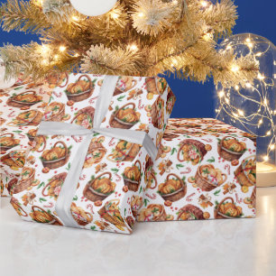 Papel De Regalo galletas de Navidades festivos con azulejos