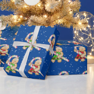 Papel De Regalo Galletas de pan de jengibre en copos de nieve