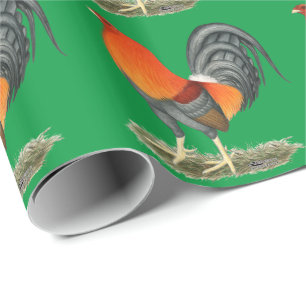 Papel De Regalo Gallo Azul Rojo Gamecock