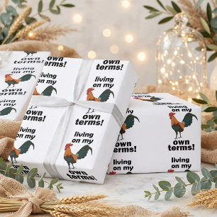 Papel De Regalo Gallo Bankiva Vivir En Mis Propios Términos Gallo