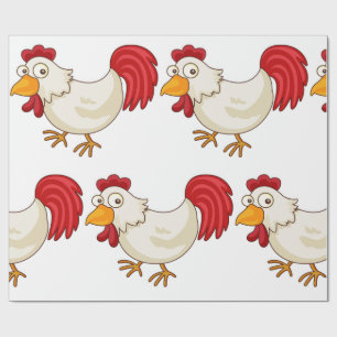 Papel De Regalo Gallo de Dibujos Animados Gallina Blanca