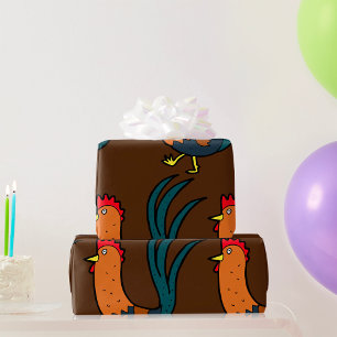 Papel De Regalo Gallo de dibujos animados lindo