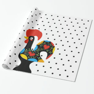 Papel De Regalo Gallo famoso de Barcelos Nr 09 - lunares