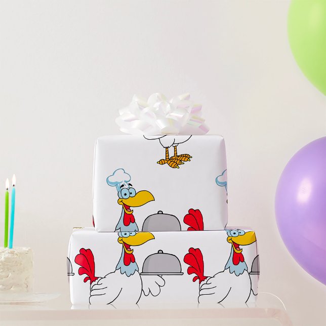 Papel De Regalo Gallo Sirviendo Comida (Subido por el creador)