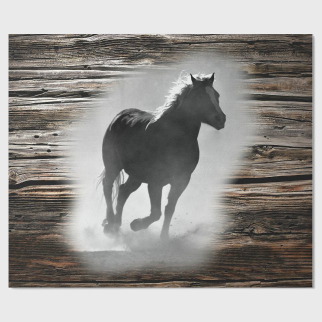 Papel De Regalo Gallopaje de caballos salvajes (Superficie plana)