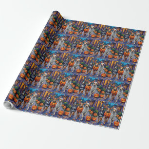 Papel De Regalo Ganado Australiano Pidiendo Dulces en Halloween