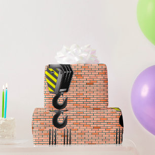 Papel De Regalo Gancho de grúa industrial con pared de ladrillo