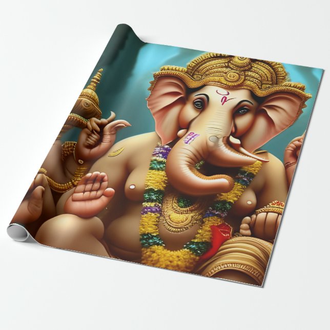 Papel De Regalo Ganesh se toma un selfie (Desenrollado)