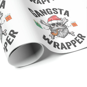 Papel De Regalo Gangsta Wrapper Funny Navidades Santa Present Gift