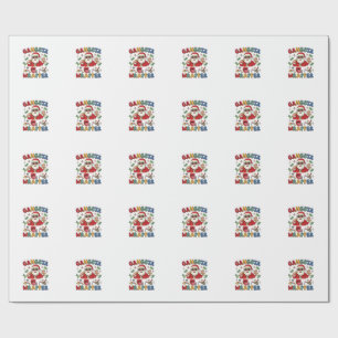 Papel De Regalo Gangsta Wrapper Santa de Navidad Micrófono Dinero