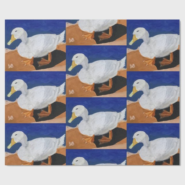 Papel De Regalo Ganso Blanco (Superficie plana)