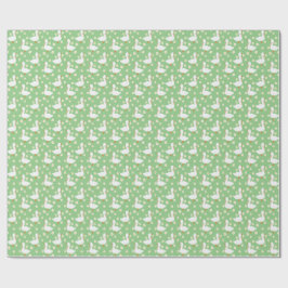 Papel De Regalo Ganso blanco y maricas gracias verde