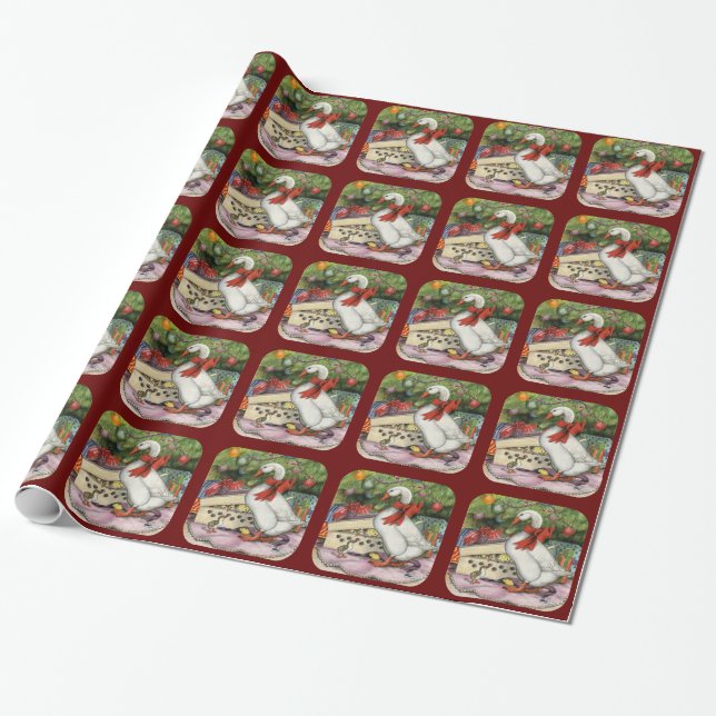 Papel De Regalo Ganso del navidad (Desenrollado)
