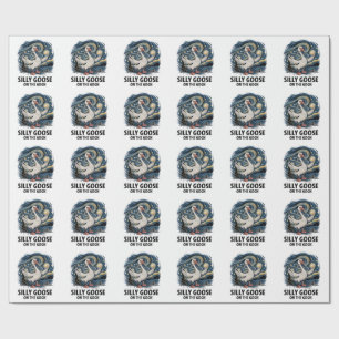 Papel De Regalo Ganso tonto en el Gogh Parodia divertida Gansos Pá