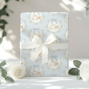Papel De Regalo Ganso Tonto Lazo Azul Caprichoso Elegante