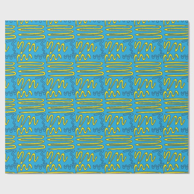 Papel De Regalo Garabatos amarillos (Superficie plana)