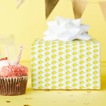 Papel de Regalo Garabatos de Pájaros Amarillos Div