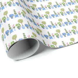 Papel De Regalo Garden Pots (on White) Wrapping Paper