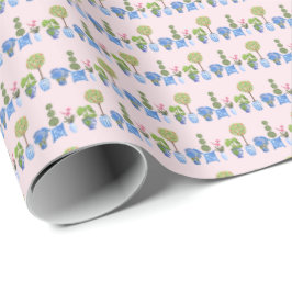 Papel De Regalo Garden Pots Wrapping Paper (on Pink)