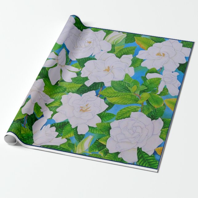 Papel De Regalo Gardenias (Desenrollado)