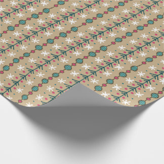 Papel De Regalo Garlands Navidades Doodle - Verde azulado y rosado