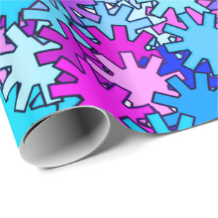 Papel De Regalo Gases geométricos modernos, azules, violetas y orq