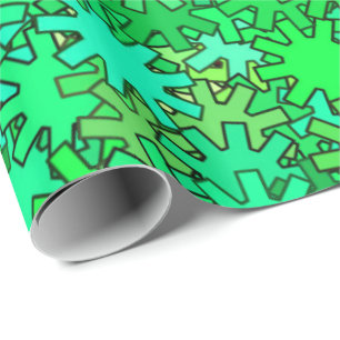 Papel De Regalo Gases geométricos modernos, verde limón y esmerald