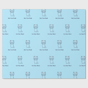 Papel de regalo gatito con máscara facial