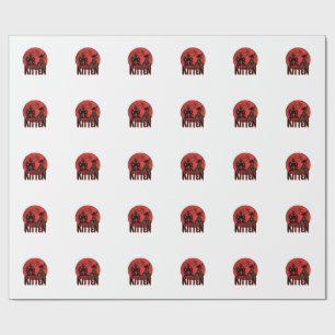 Papel De Regalo Gatito de Halloween Casa Embrujada Gato Gráfico_1