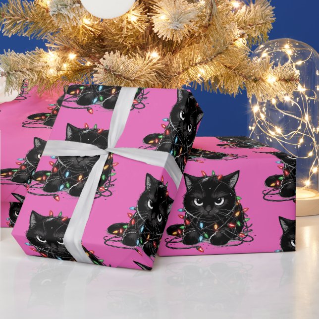 Papel De Regalo Gatito de Navidad (Vacaciones)