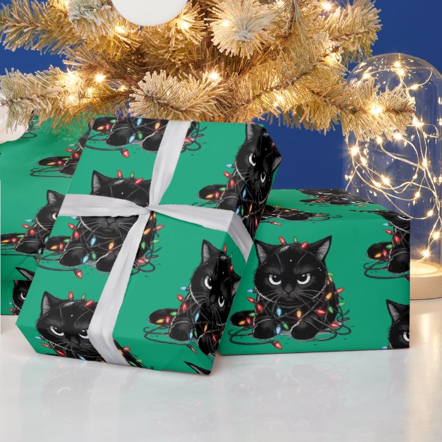Papel De Regalo Gatito de Navidad (Vacaciones)