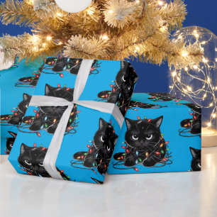 Papel De Regalo Gatito de Navidad