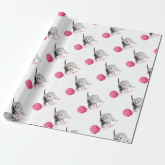 Papel De Regalo Gatito divertido adorable Low Poly agradable