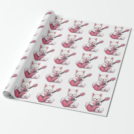 Papel De Regalo Gatito tocando la guitarra