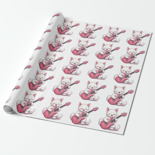 Papel De Regalo Gatito tocando la guitarra