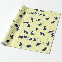 Gatitos azules lindos y peces rojos