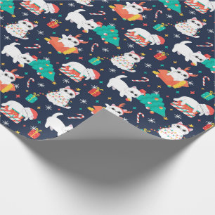 Papel De Regalo Gatitos de Navidad
