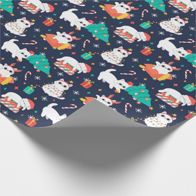 Papel De Regalo Gatitos de Navidad (Esquina)