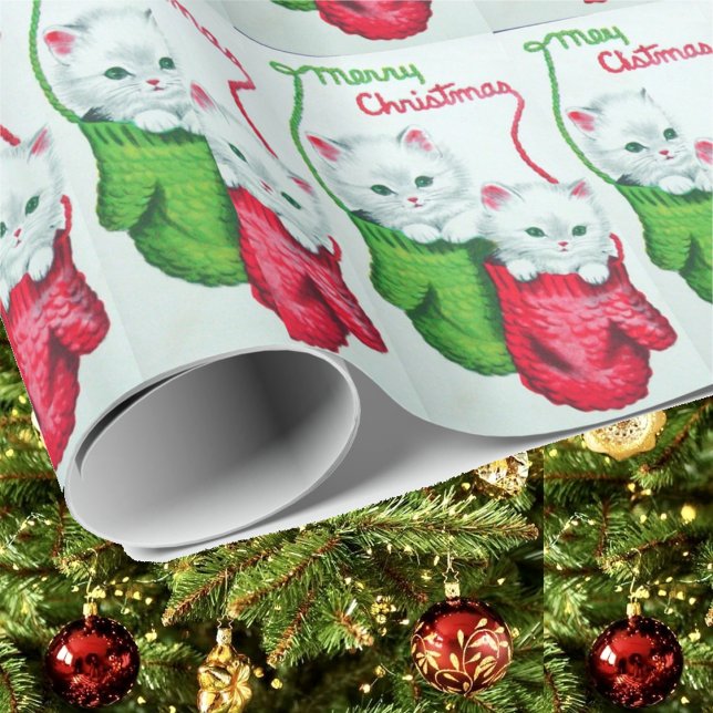 Papel De Regalo Gatitos en Mittens Feliz Navidad (Subido por el creador)