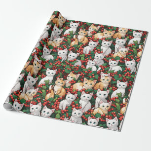 Papel De Regalo Gatitos en Navidades de Holly