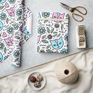 Papel De Regalo Gatitos felices