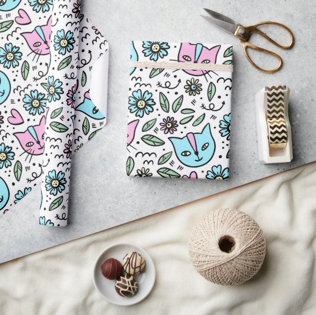 Papel De Regalo Gatitos felices (Artesanía)