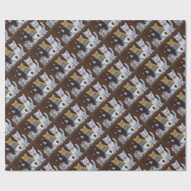 Papel De Regalo Gatitos juguetones (Superficie plana)