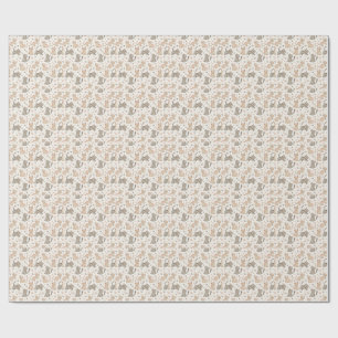Papel De Regalo Gatitos juguetones y huellas de patas - Patrón de