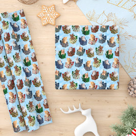 Papel De Regalo Gatitos Navidades en cajas de vacaciones