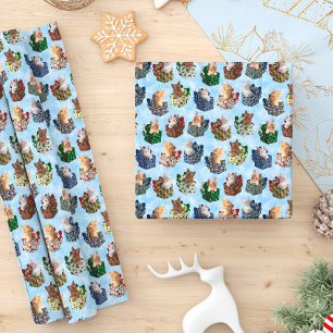 Papel De Regalo Gatitos Navidades en cajas de vacaciones