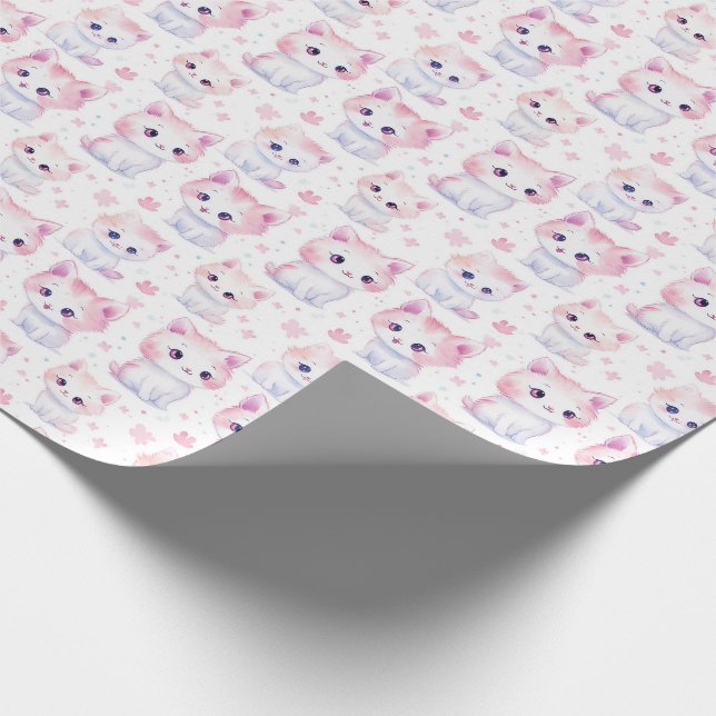 Papel De Regalo Gatitos rosas y esponjosos (Esquina)