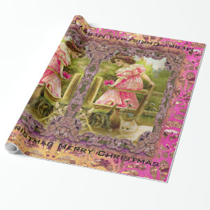 Papel De Regalo Gatitos y Victorian de las cintas