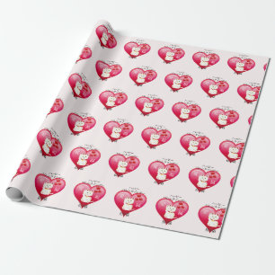 Papel De Regalo Gato Afortunado con Amor