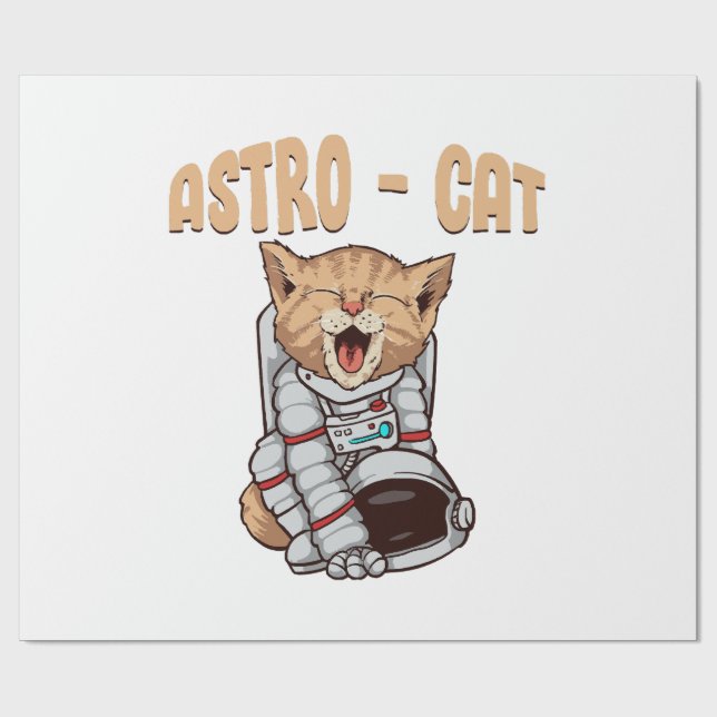 Papel De Regalo Gato Astro (Superficie plana)